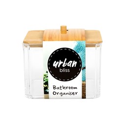 Bathroom Bamboo Lid Organiser 9x9x7.5cm