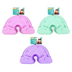 Silicone Style Rainbow Cake Cloud Mould 28x18cm 3 Asst Col