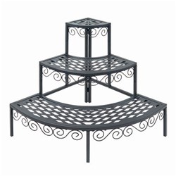 Plant Stand 3 Tier Metal Corner Round