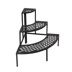 3 Tier Metal Plant Stand Corner Round w/o Front Panel