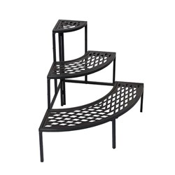 Plant Stand 3 Tier Metal Corner Round w/o Front Panel