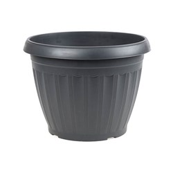 Plastic Pot Grey Round 29x22cm