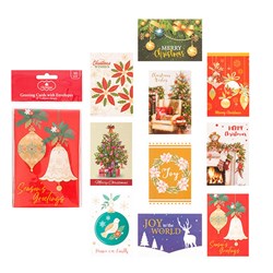 Cards Xmas Pack 10 100x150mm (Hangsell) Traditional