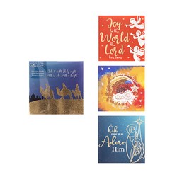 Cards Xmas Box 10 125x125mm Textured Foil Religious