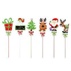 Metal Garden Stake Xmas 6 Asstd 10x42cm