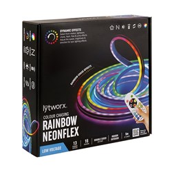 Light Rainbow Neon Flex 5m Col Chasing Double Sided w Remote