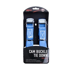 Cam Buckle Tie Down Pk2 25mmx3.5m 250Dan