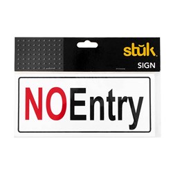 Sign No Entry 9x20cm
