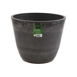 Pot Round SPW Charcoal w Plug 35x28cm