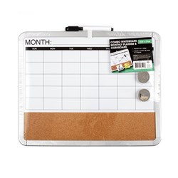 Whiteboard Monthly Planner w Corkboard Accessories