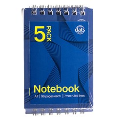 Notebook Basic Card Cover A7 Pocket 96pg 5pk P7.1 FSC Mix