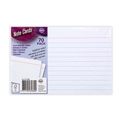 Cards Note Flash Index 200gsm 152x102mm Ruled Margin 70pk