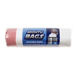 Garbage Bags White HDPE 35L Pk15 57x66cm