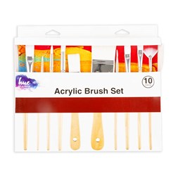 Acrylic Brush Set Synthetic 10Pc W16.2 FSC 100%