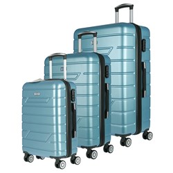Luggage Set 3 ABS 8 Wheels Expandable 71/60/50cm Aqua