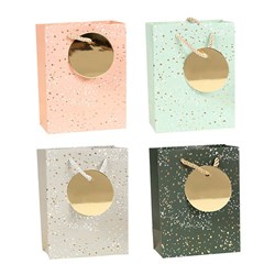 Gift Bag 210gsm Gold Foil Dots Small 11.5x15x6.5cm Asstd