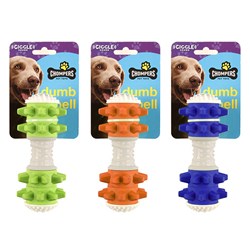 Dog Toy Giggle Dumbbell 14cm 3 Asstd Colours