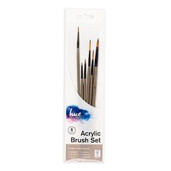 Brush Set Acrylic Taklon 6Pc Value Pk #1 W16.2 FSC 100%
