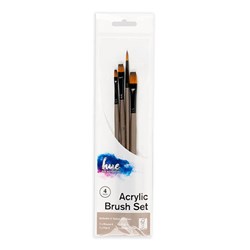 Brush Set Acrylic Taklon 4PC Value Pack #4 W16.2 FSC 100%