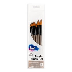 Brush Set Acrylic Taklon 6PC Value Pack #10 W16.2 FSC 100%