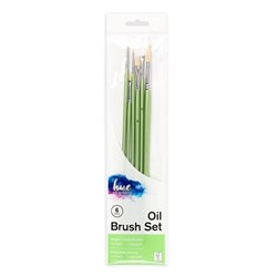 Brush Set Oil Hog Hair/Taklon 6Pc Value Pk#1 W16.2 FSC 100%