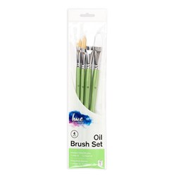 Brush Set Oil Hog Hair/Taklon 4PC Value Pack#4 W16.2 FSC100%