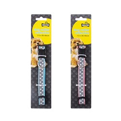 Dog Collar Reflective 2 Asstd Colours Size 1.5cm x 25-40cm