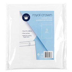 Envelope Bubble White 215x280mm 3Pk
