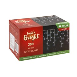 Lights Icicle Solar White Led w Speed Control Pk300