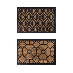 Mat Coir 2 Design Geo Pattern Rubber Backed 40x60cm