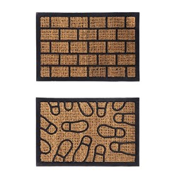 Mat Coir 2 Design Multi Col Rubber Backed 40x60cm