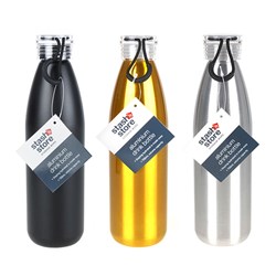 Drink Bottle 750mL 25x7cm 3 Asst Cols Aluminium w PS Lid