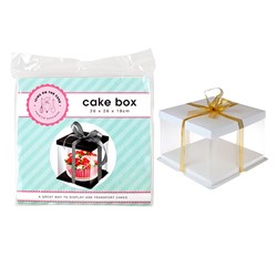Cake Box Clear 26x26x18cm 2 Asstd Cols
