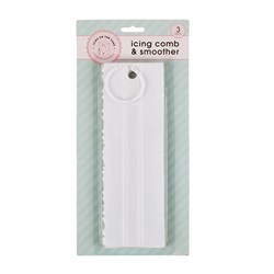 Cake Tool Icing Comb & Smoother 3pk 29.5x13.5cm