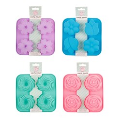 Silicone Style 4 Cavity Mould 4 Asstd Design 16.5x16.5cm 75g