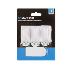 Hooks Removable Adhesive Medium 3Pk 50x29.5mm
