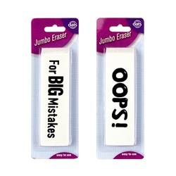 Eraser Jumbo w Saying 2 Asstd