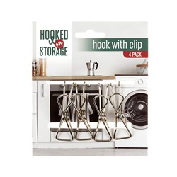 Hook S/S w Clips 4pk