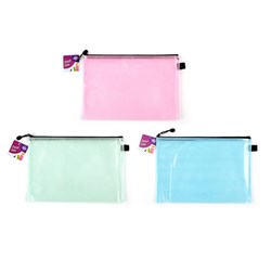 Pencil Case 1 Zip Mesh Asstd Cols 345x240mm