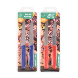 Knives Steak 2pk 21.5x1.6cm 2 Asst Cols
