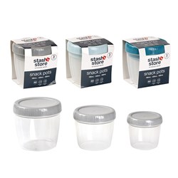 Food Storage Container Snack Pots 3pk 180mL/320mL/500mL