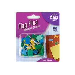 Pin Flag Shape Asstd Cols 50pk