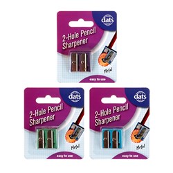 Sharpener Pencil Metal 2 Hole Asstd Cols