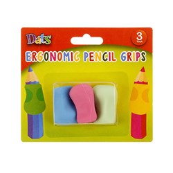 Pencil Grip Ergonomic Silicone 3pk 35x24.5mm