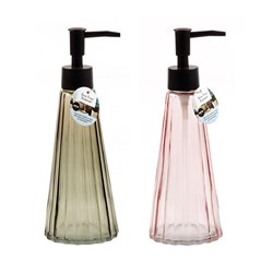 Glass Soap Dispenser 450mL 7.5x7.5x23cm 2 Asst