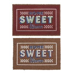 Mat Coir 2 Design Multi Col Rubber Backed 40x60cm