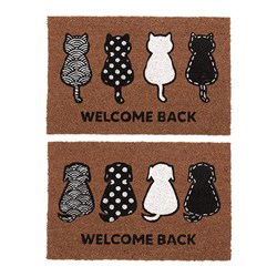 Mat Coir 2 Design Multi Col Rubber Backed 40x60cm