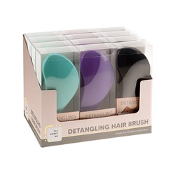 Hair Brush Detangling 18.5x8x3.5cm 3 Asst Cols