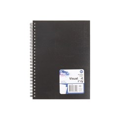 Diary Visual Art PP Black 110gsm A5 120pg Long Spiral