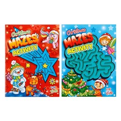 Book Colouring Mazes Xmas A4 32pg